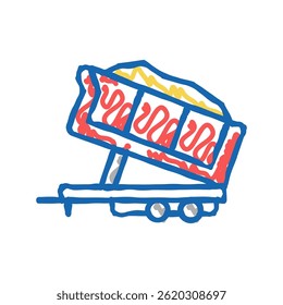 reboque de transporte de areia ícone doodle esboço vetor. sinal reboque de transporte de areia. ilustração símbolo isolado