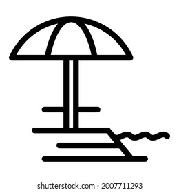 Sand umbrella icon outline vector. Beach parasol. Sun sea umbrella