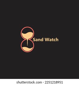 sand watch ancient design logo vector 