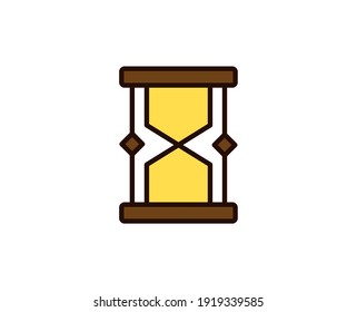 Icono de reloj de arena. Símbolo de esquema único de alta calidad para diseño web o aplicación móvil.  Señales de la línea delgada para el diseño del logotipo, tarjeta de visita, etc. Pictograma de contorno EPS10
