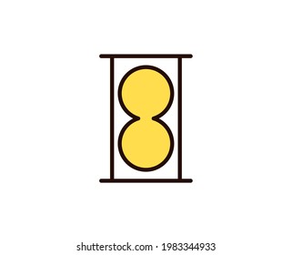 Sand watch flat icon. Single high quality outline symbol for web design or mobile app.  Sand watch thin line signs for design logo, visit card, etc. Outline pictogram EPS10