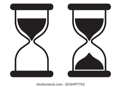 Sand watch icon set . Hourglass symbol. Flat vector graphic design elements, simple standby waiting slow time design pictogram, infographic interface element, used for apps logo web buttons ui ux