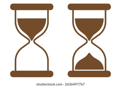 Sand watch icon set . Hourglass symbol. Flat vector graphic design elements, simple standby waiting slow time design pictogram, infographic interface element, used for apps logo web buttons ui ux