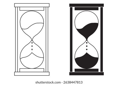 Sand watch icon set. Hourglass symbol. Waiting time concept.