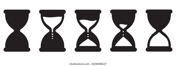 Sand watch icon set . Hourglass symbol. Flat vector graphic design elements