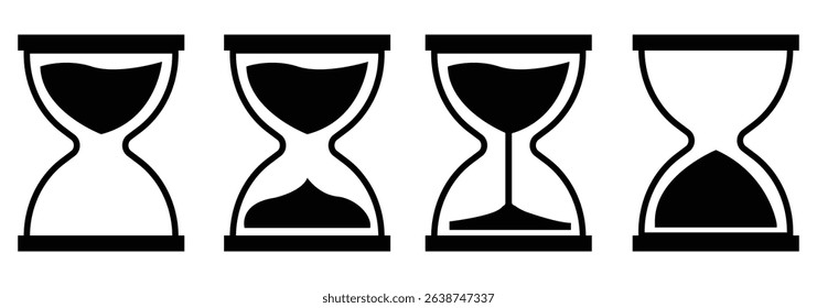 Sand watch icon set . Hourglass symbol. 