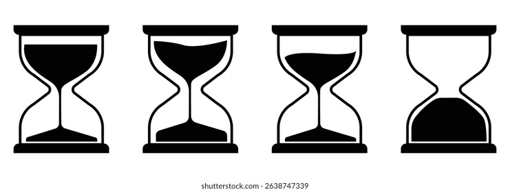 Sand watch icon set . Hourglass symbol. 