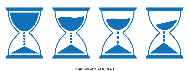 Sand watch icon set. Hourglass symbol.  glyph vector. Sand timer icon.