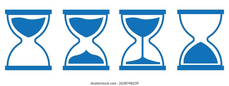 Sand watch icon set. Hourglass symbol.  glyph vector. Sand timer icon.