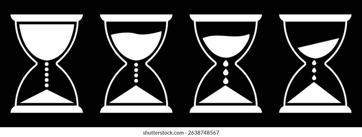 Sand watch icon set. Hourglass symbol. Sandglass icon. glyph icon.