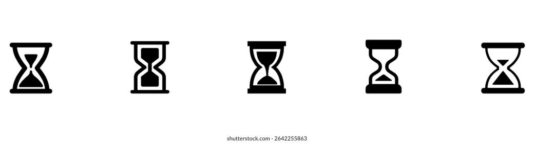 Sand watch icon set. Hourglass symbol. Flat vector illustration. Sandglass logo. Vector Illustration. EPS 10