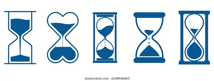  Sand Watch Icons  . hourglass icon vector on white background . 
