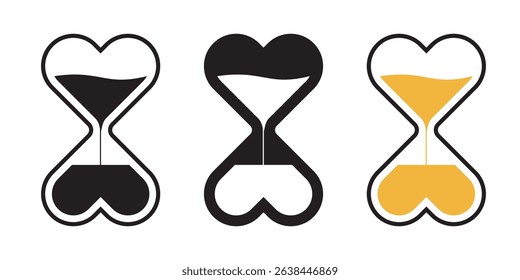  Sand Watch Icons  . hourglass icon vector on white background . 