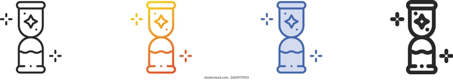 sand watch icon.Thin Linear, Gradient, Blue Stroke and bold Style Design Isolated On White Background