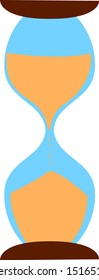 Sand watch, illustration, vector on white background.