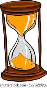 Sand watch, illustration, vector on white background