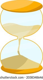 Sand watch, illustration, vector on white background.