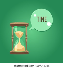 Sand watch. Isolated object \ background. Modern flat icon in stylish colors. Web site page and mobile app design element.