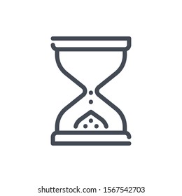 Sand watch line icon. Time hourglass vector outline sign.