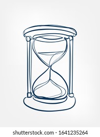sand watch one line vector isolated design element
