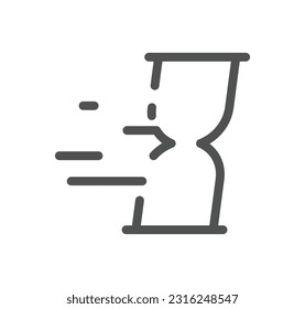Sand watch related icon outline and linear vector.