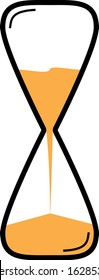sand watch vector flat colour icon
