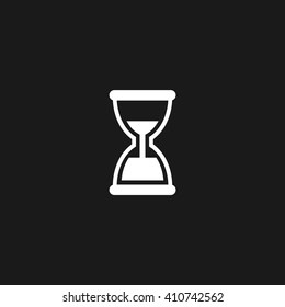 Sand watch white icon on gray background