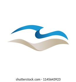 sand and wave, abstract logo icon
