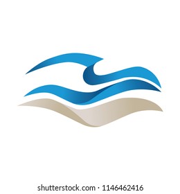 sand and wave, abstract logo icon