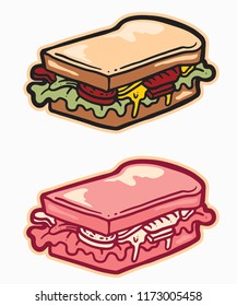 Sand wich fast food vector design