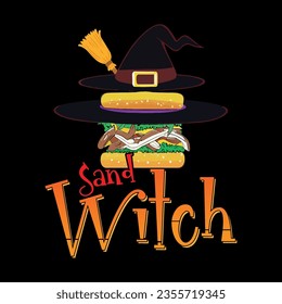 Sand witch t-shirt design, Halloween t-shirt design