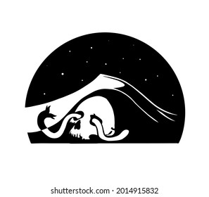 Sand Worm Dune Skull Illustration For Vinyl Cutting Printing And Stuff