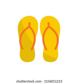 Ropa de playa de arena. Ilustración vectorial o icono Flip flops. Moda. Piscina de temporada de verano y parque acuático o playa. Vacaciones y vacaciones 