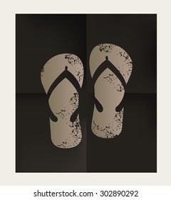 Sandal design on black background,vector