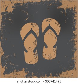 Sandal design on old paper background,vector