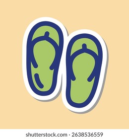 sandal editable cartoon style sticker vector