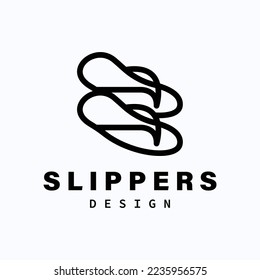sandal flip flop icon vector slipper logo in trendy line style illustration isolated element