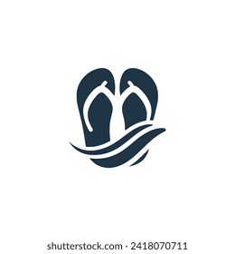 sandal flip flop logo vector illustration template design