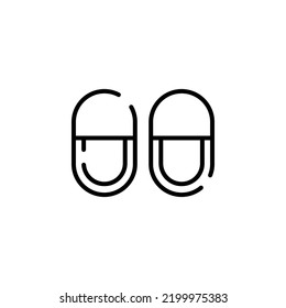 Sandal, Footwear, Slipper, Flip-Flop Dotted Line Icon Vector Illustration Logo Template. Suitable For Many Purposes.