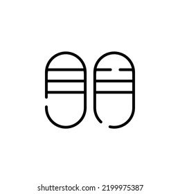 Sandal, Footwear, Slipper, Flip-Flop Dotted Line Icon Vector Illustration Logo Template. Suitable For Many Purposes.