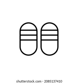 Sandal, Footwear, Slipper, Flip-Flop Line Icon, Vector, Illustration, Logo Template. Suitable For Many Purposes.