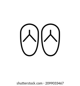 Sandal, Footwear, Slipper, Flip-Flop Line Icon Design Concept For Web And UI, Simple Icon For Your Project.