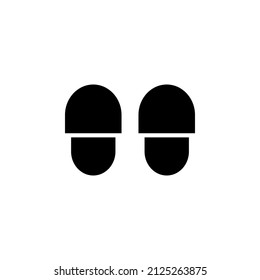 Sandal, Footwear, Slipper, Flip-Flop Solid Icon Vector Illustration Logo Template. Suitable For Many Purposes.