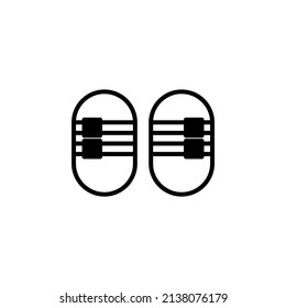 Sandal, Footwear, Slipper, Flip-Flop Solid Line Icon Vector Illustration Logo Template. Suitable For Many Purposes.