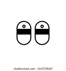 Sandal, Footwear, Slipper, Flip-Flop Solid Line Icon Vector Illustration Logo Template. Suitable For Many Purposes.