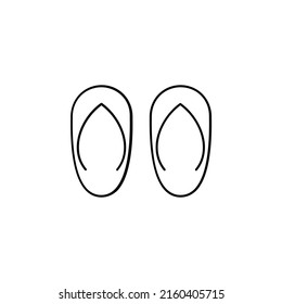 Sandal, Footwear, Slipper, Flip-Flop Thin Line Icon Vector Illustration Logo Template. Suitable For Many Purposes.