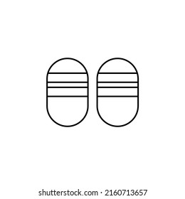 Sandal, Footwear, Slipper, Flip-Flop Thin Line Icon Vector Illustration Logo Template. Suitable For Many Purposes.
