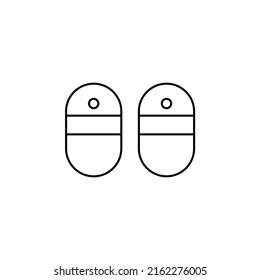 Sandal, Footwear, Slipper, Flip-Flop Thin Line Icon Vector Illustration Logo Template. Suitable For Many Purposes.
