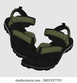 Imagen E Ilustración Del Vector Sandal Gunung