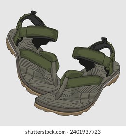 Sandal Gunung Vector Image And Illustration